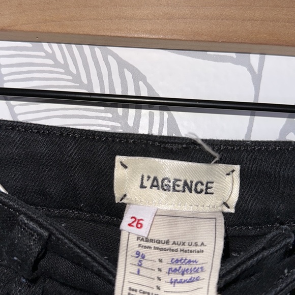 L'agence Black Wide Leg Flare Jeans Bell Bottom Size 26 - Picture 4 of 7